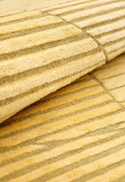 Stone Modern Style Yellow Hand Tufted 5x7 Wool Area Rug