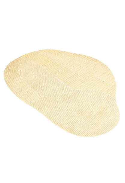 Stone Modern Yellow Ripple Hand Tufted 5x7 Wool Area Rug