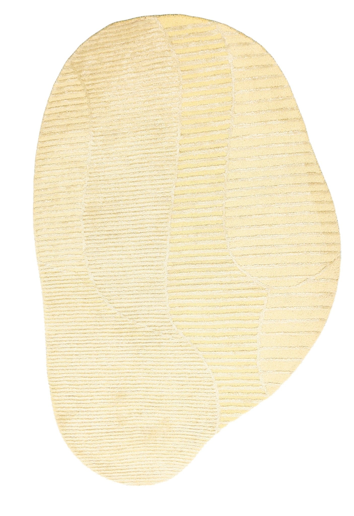 Stone Modern Yellow Ripple Hand Tufted 5x7 Wool Area Rug