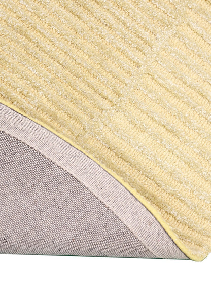 Stone Modern Yellow Ripple Hand Tufted 5x7 Wool Area Rug