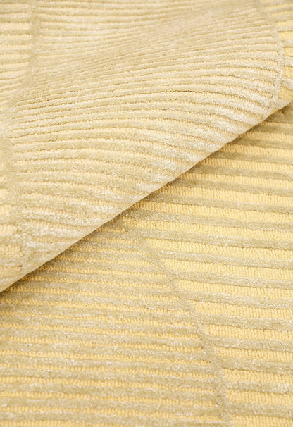 Stone Modern Yellow Ripple Hand Tufted 5x7 Wool Area Rug