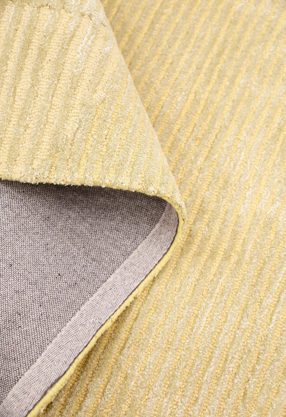 Stone Modern Yellow Ripple Hand Tufted 5x7 Wool Area Rug