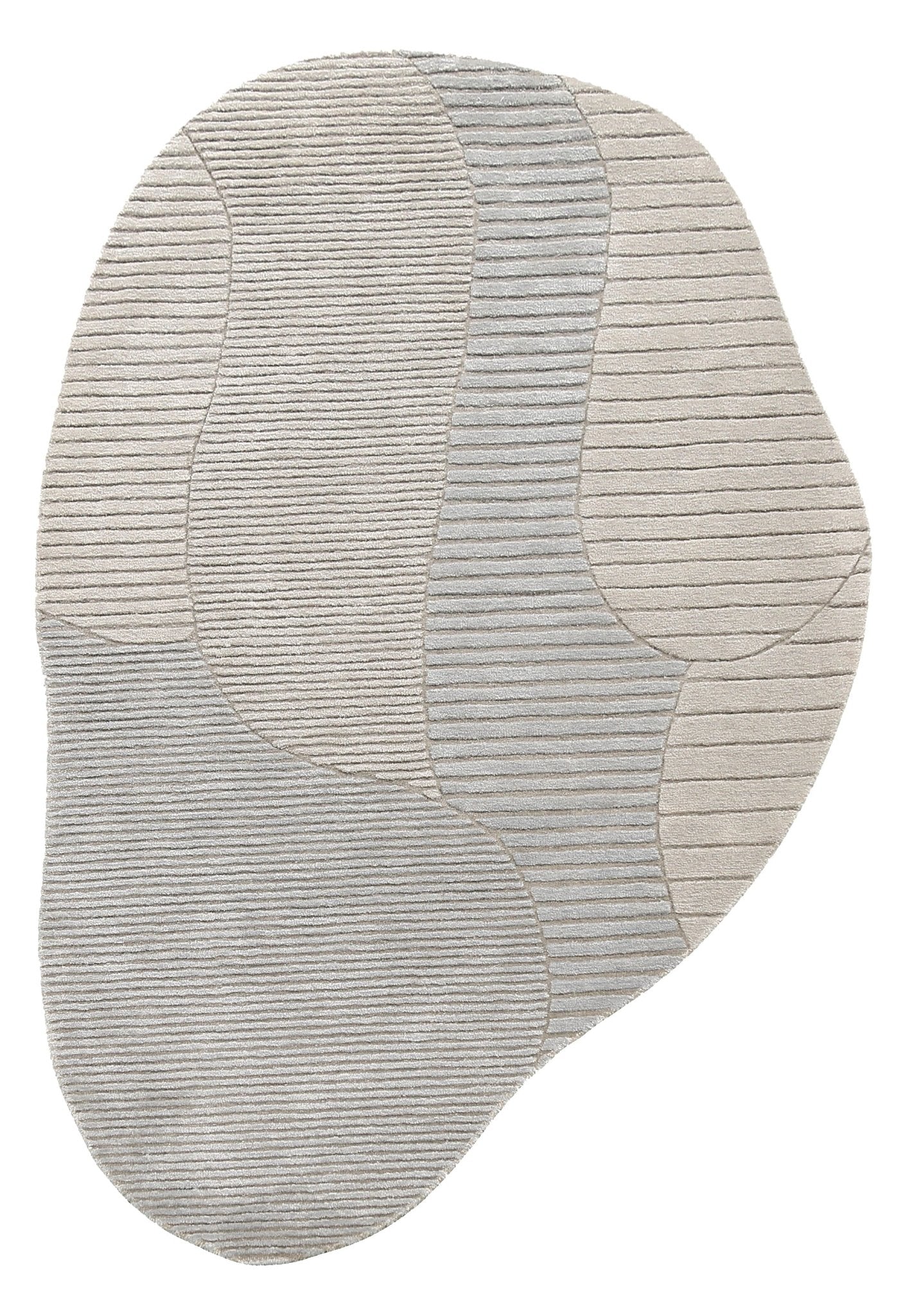 Stone Silver Modern Ripple Hand Tufted 5x7 Wool Area Rug