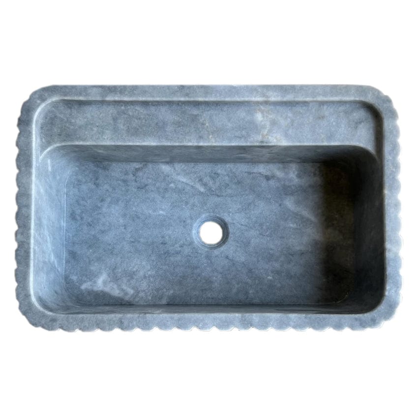 Villohome | Online Flooring Shop Stone Sinks Bluestone Marble Rectangular Wall-mount Bathroom Sink Fluted (W)16" (L)24" (H)12" Bluestone Marble Rectangular Wall-mount Bathroom Sink Fluted (W)16" (L)24" (H)12"