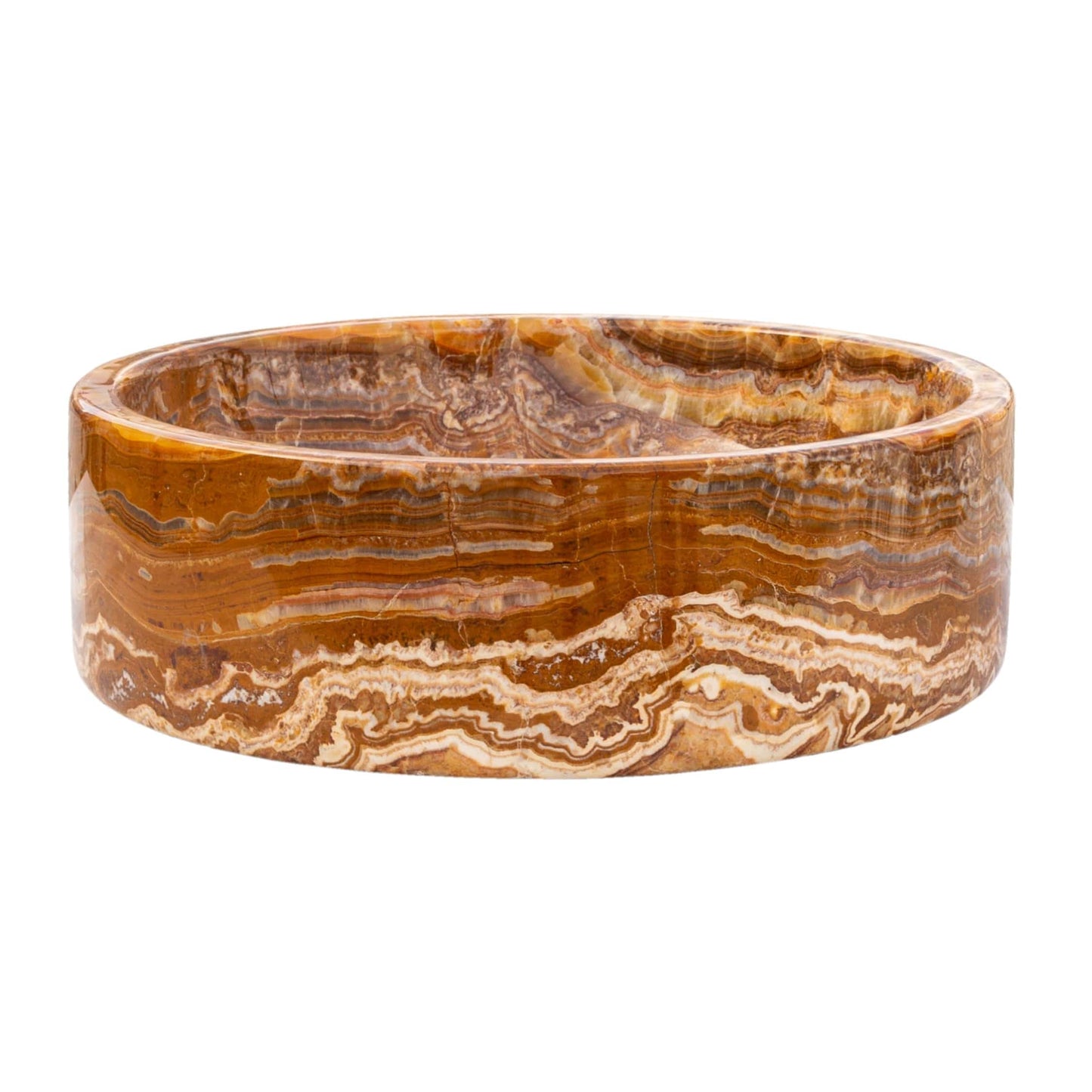 Villohome | Online Flooring Shop Stone Sinks Brown Onyx Translucent Natural Stone Above Vanity Bathroom Sink Polished (D)16" (H)5" Brown Onyx Translucent Natural Stone Above Vanity Bathroom Sink Polished (D)16" (H)5"