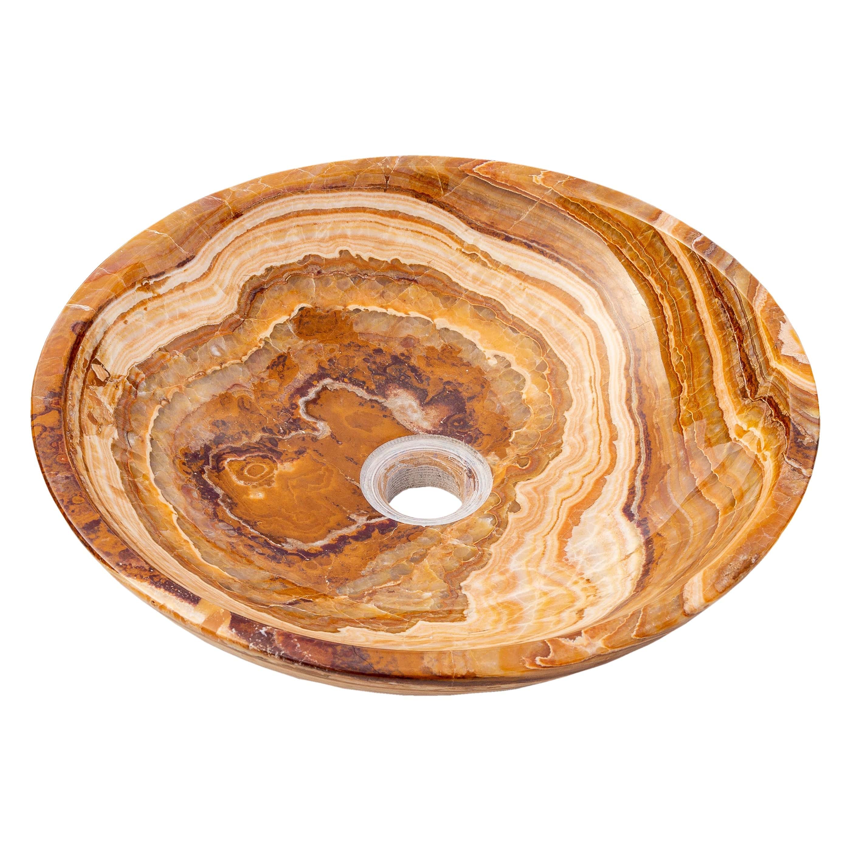 TCSC | Brown Onyx Translucent Natural Stone Above Vanity Vessel Sink ...