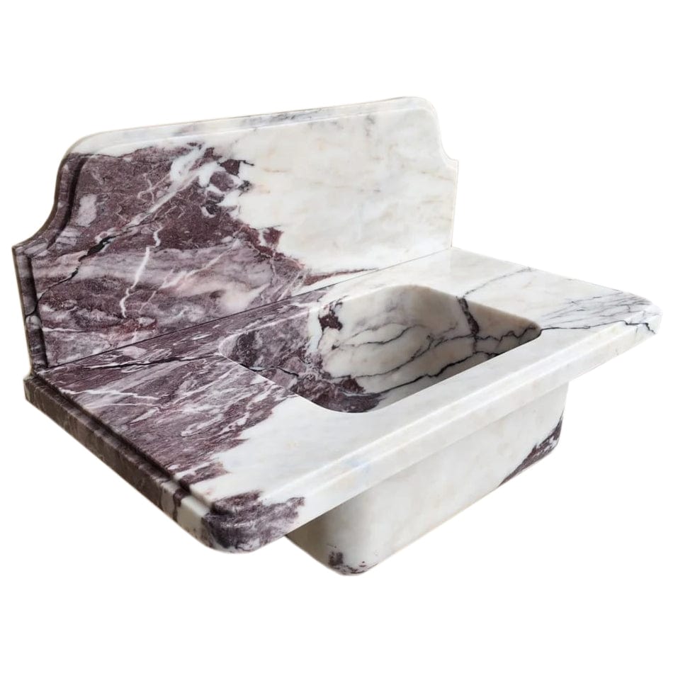 Villohome | Online Flooring Shop Stone Sinks Calacatta Viola Marble Above-vanity Wall-mount Bathroom Sink with 10" Backsplash Calacatta Viola Marble Above-vanity Wall-mount Bathroom Sink with 10" Backsplash