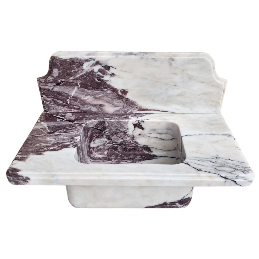 Villohome | Online Flooring Shop Stone Sinks Calacatta Viola Marble Above-vanity Wall-mount Bathroom Sink with 10" Backsplash Calacatta Viola Marble Above-vanity Wall-mount Bathroom Sink with 10" Backsplash