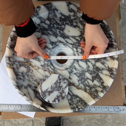 Villohome | Online Flooring Shop Stone Sinks Calacatta Viola Marble Natural Stone Round Above Vanity Bathroom Sink Polished (D)15.5" (H)4.5" Calacatta Viola Marble Natural Stone Round Above Vanity Bathroom Sink Polished (D)15.5" (H)4.5"