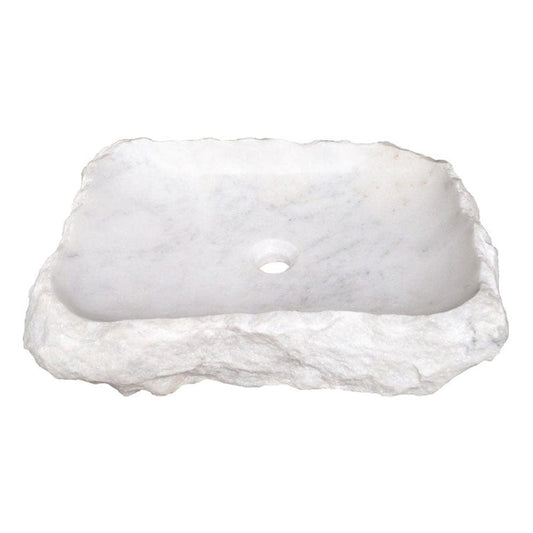 Villohome | Online Flooring Shop Stone Sinks 8-14 Weeks / (W)16" (L)22" (H)5" / Rustic Carrara Marble Rectangular Rustic Natural Stone Above Vanity Bathroom Sink Carrara Marble Rectangular Rustic Natural Stone Above Vanity Bathroom Sink