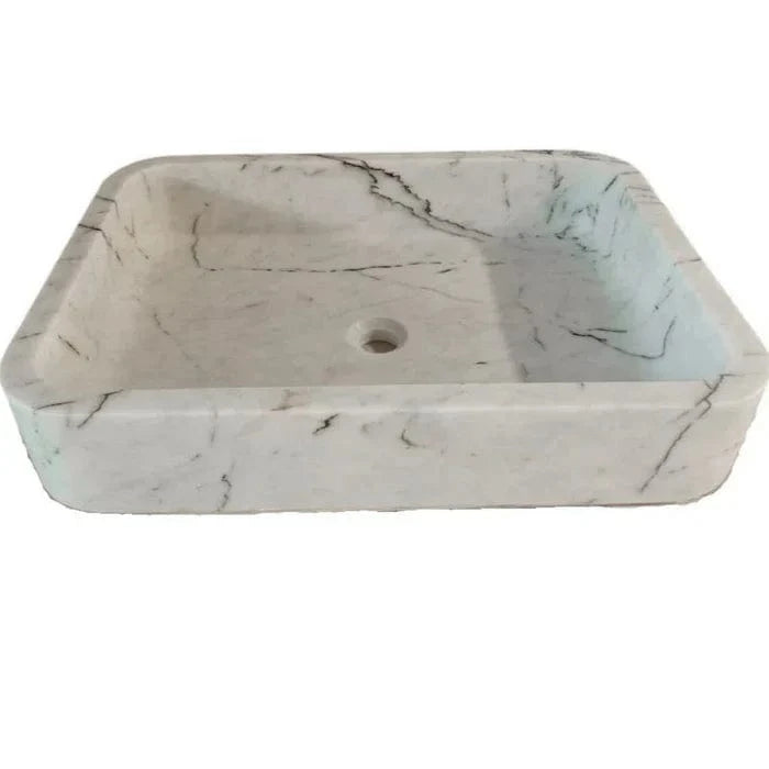 Villohome | Online Flooring Shop Stone Sinks Carrara White Marble Rectangular Wall-mount Bathroom Sink (W)16" (L)24" (H)5" Carrara White Marble Rectangular Wall-mount Bathroom Sink (W)16" (L)24" (H)5"