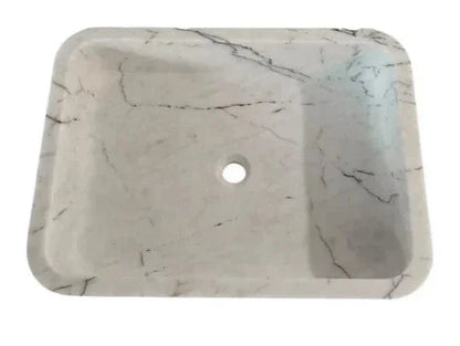 Villohome | Online Flooring Shop Stone Sinks Carrara White Marble Rectangular Wall-mount Bathroom Sink (W)16" (L)24" (H)5" Carrara White Marble Rectangular Wall-mount Bathroom Sink (W)16" (L)24" (H)5"