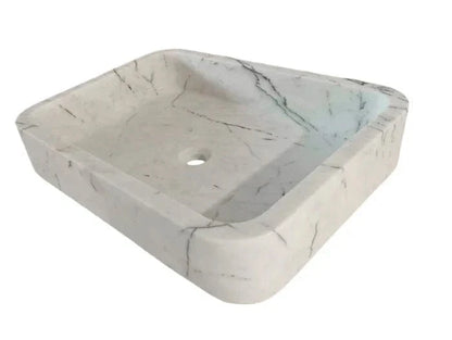 Villohome | Online Flooring Shop Stone Sinks Carrara White Marble Rectangular Wall-mount Bathroom Sink (W)16" (L)24" (H)5" Carrara White Marble Rectangular Wall-mount Bathroom Sink (W)16" (L)24" (H)5"