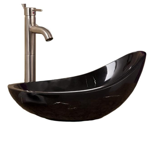 Villohome | Online Flooring Shop Stone Sinks Toros Black Marble / (W)14" (L)22" (H)10" / Polished Marble Special Design Asymmetric Above-counter Sink Polished (W)14" (L)22" (H)10" Marble Special Design Asymmetric Above-counter Sink Polished (W)14" (L)22" (H)10"