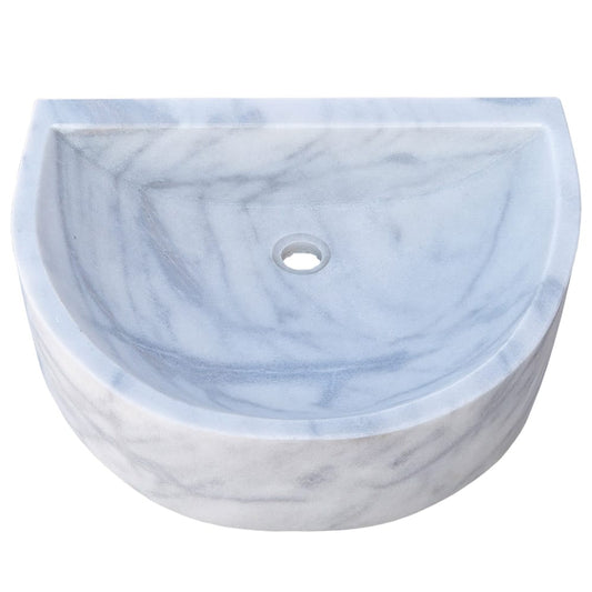 Villohome | Online Flooring Shop Stone Sinks Natural Stone Carrara White Marble Wall-Mount Bathroom Marble Sink (W)24" (L)20" (H)6" Natural Stone Carrara White Marble Wall-Mount Bathroom Marble Sink (W)24" (L)20" (H)6"