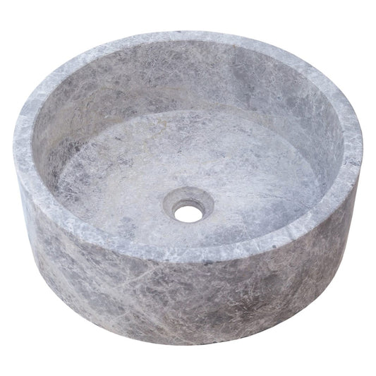 Villohome | Online Flooring Shop Stone Sinks Natural Stone Tundra Grey Marble Above Vanity Bathroom Sink Polished (D)16.5" (H)6" Natural Stone Tundra Grey Marble Above Vanity Bathroom Sink Polished (D)16.5" (H)6"