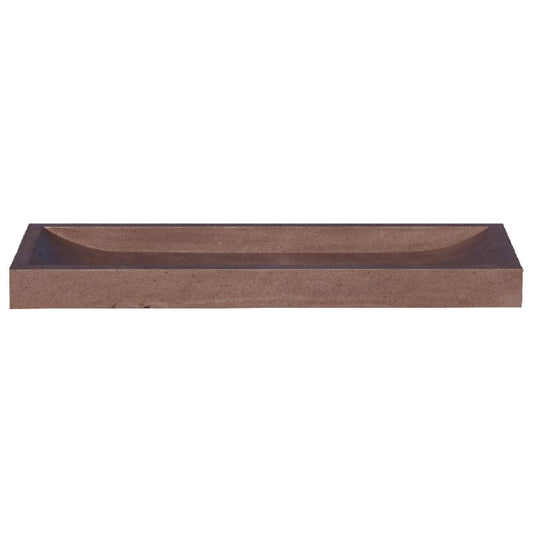 Villohome | Online Flooring Shop Stone Sinks Noce Travertine Rectangular Above Vanity Bathroom Sink Honed (W)16" (L)48" (H)4" Noce Travertine Rectangular Above Vanity Bathroom Sink Honed (W)16" (L)48" (H)4"