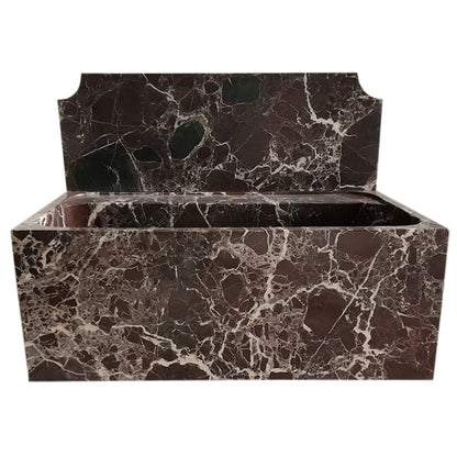Villohome | Online Flooring Shop Stone Sinks Rosso Levanto Marble Wall-mount Bathroom Sink with 11" Backsplash (W)16" (L)30" (H)12" Rosso Levanto Marble Wall-mount Bathroom Sink with 11" Backsplash (W)16" (L)30" (H)12"
