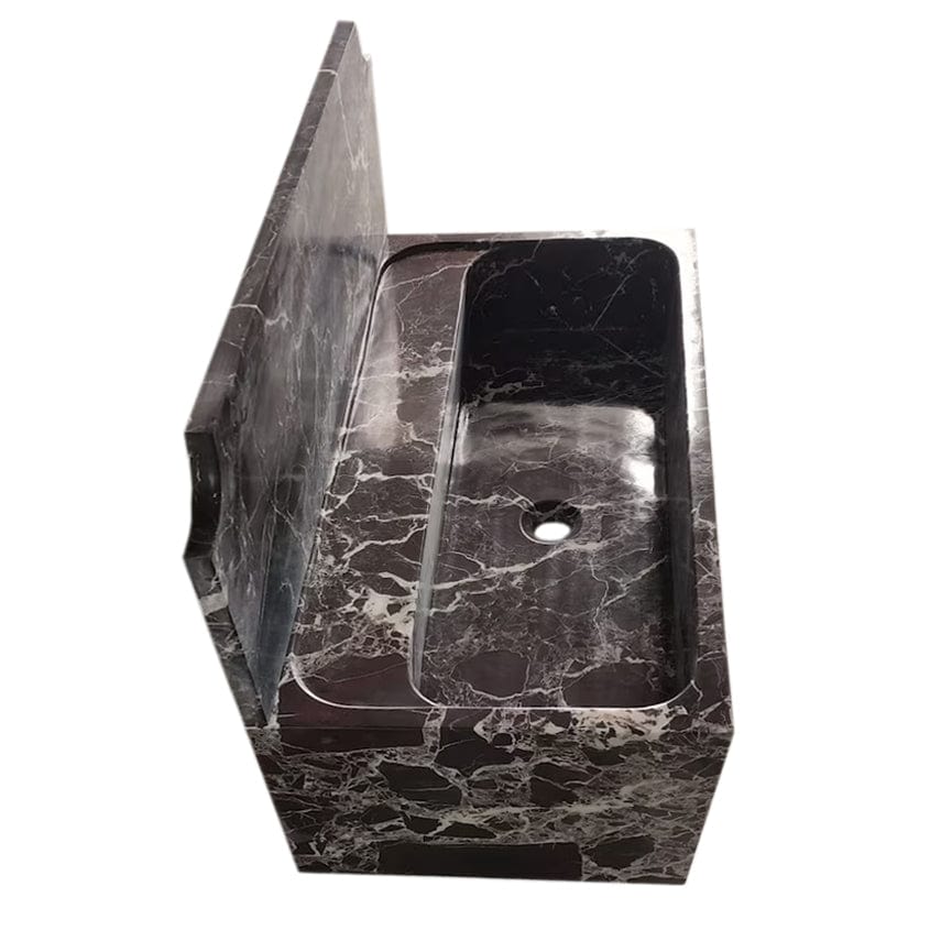 Villohome | Online Flooring Shop Stone Sinks Rosso Levanto Marble Wall-mount Bathroom Sink with 11" Backsplash (W)16" (L)30" (H)12" Rosso Levanto Marble Wall-mount Bathroom Sink with 11" Backsplash (W)16" (L)30" (H)12"