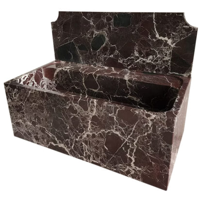 Villohome | Online Flooring Shop Stone Sinks Rosso Levanto Marble Wall-mount Bathroom Sink with 11" Backsplash (W)16" (L)30" (H)12" Rosso Levanto Marble Wall-mount Bathroom Sink with 11" Backsplash (W)16" (L)30" (H)12"