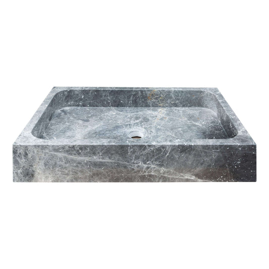Villohome | Online Flooring Shop Stone Sinks Sirius Gray Marble Rectangular Above Vanity Bathroom Sink (W)15" (L)24" (H)5" Sirius Gray Marble Rectangular Above Vanity Bathroom Sink (W)15" (L)24" (H)5"