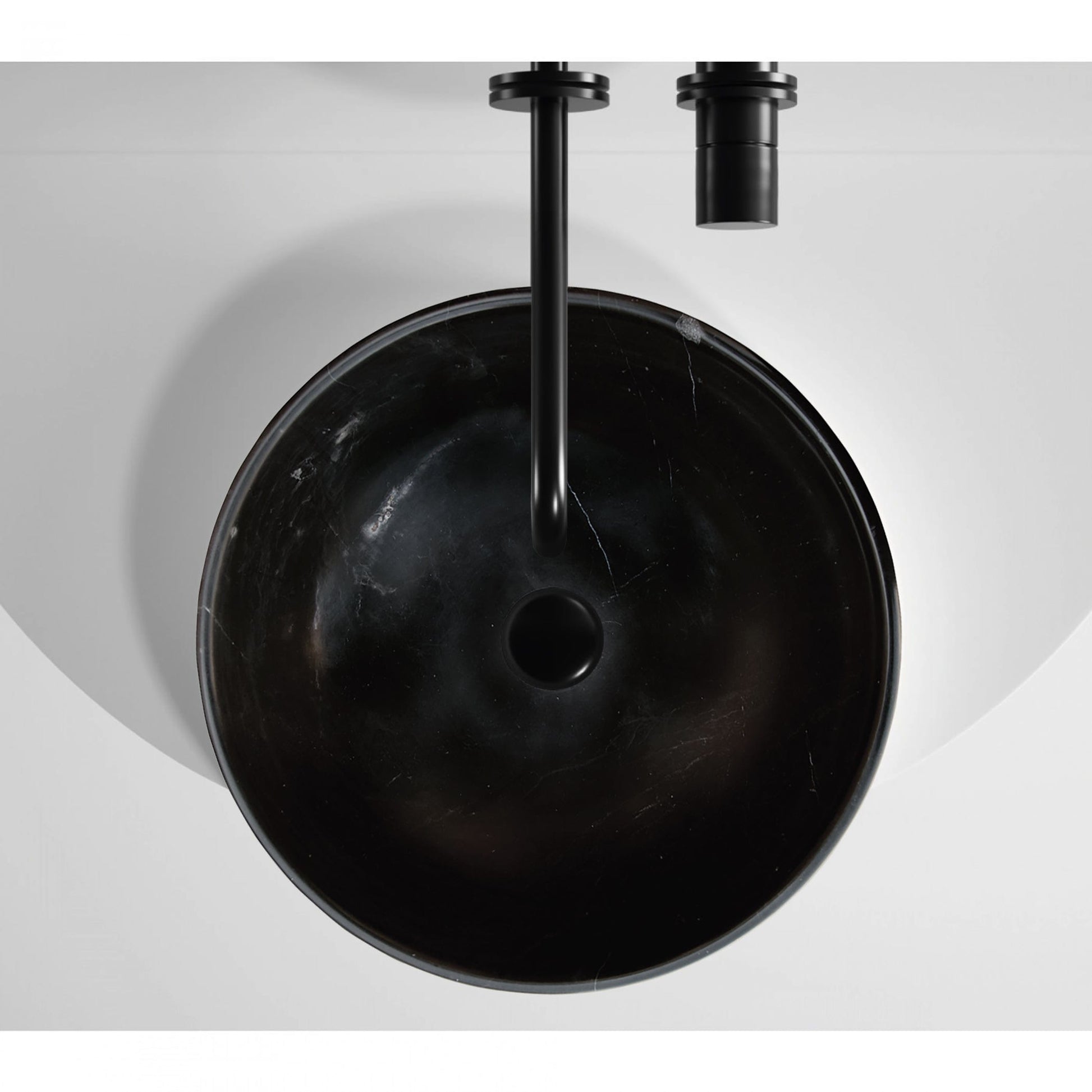 Villohome | Online Flooring Shop Stone Sinks Toros Black Natural Stone Marble Above Vanity Bathroom Sink Semi-Polished (D)16" (H)6" Toros Black Natural Stone Marble Above Vanity Bathroom Sink Semi-Polished (D)16" (H)6"