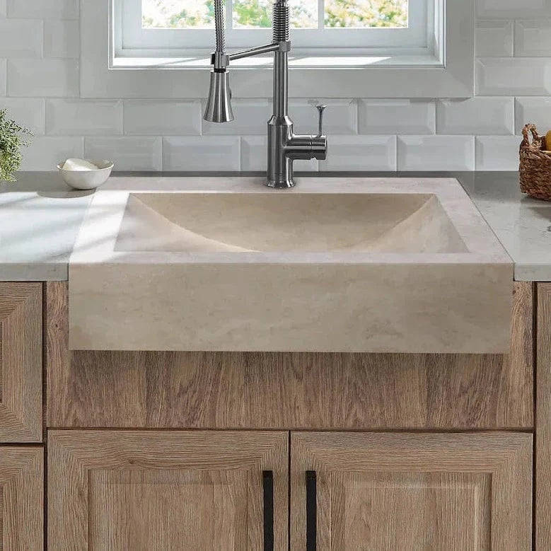 Villohome | Online Flooring Shop Stone Sinks 8-14 Weeks / (W)18" (L)21.4" (H)4" / Honed/Matte Troia Light Travertine Rectangular Kitchen Sink Honed (W)18" (L)21.4" (H)4" Troia Light Travertine Rectangular Kitchen Sink Honed (W)18" (L)21.4" (H)4"