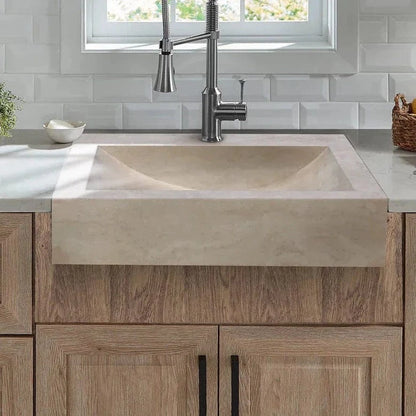 Villohome | Online Flooring Shop Stone Sinks 8-14 Weeks / (W)18" (L)21.4" (H)4" / Honed/Matte Troia Light Travertine Rectangular Kitchen Sink Honed (W)18" (L)21.4" (H)4" Troia Light Travertine Rectangular Kitchen Sink Honed (W)18" (L)21.4" (H)4"