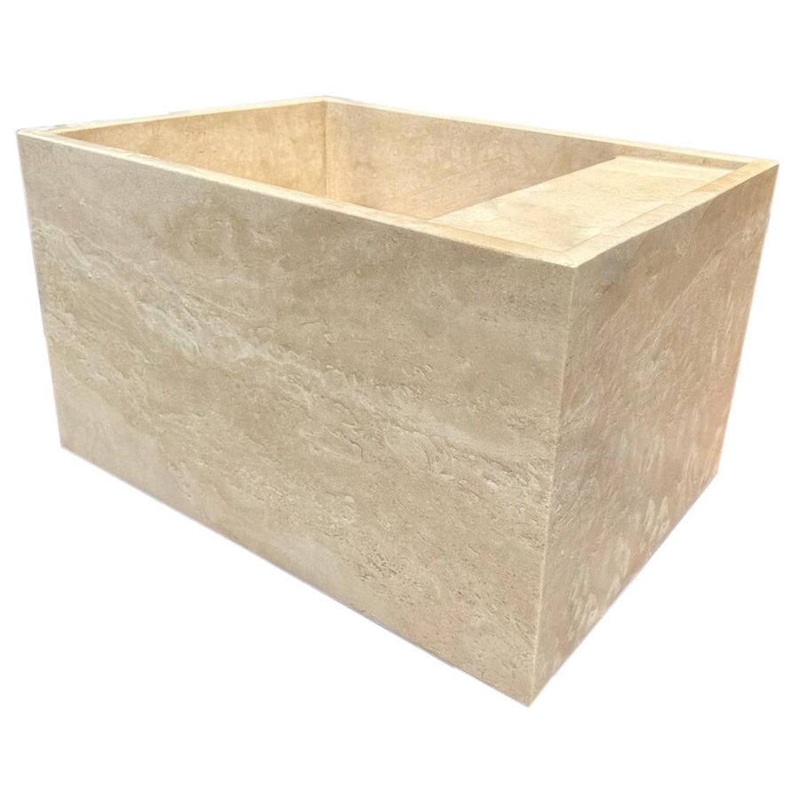 Villohome | Online Flooring Shop Stone Sinks Troia Light Travertine Wall-Mount Bathroom Sink (W)17" (L)24" (H)14" Troia Light Travertine Wall-Mount Bathroom Sink (W)17" (L)24" (H)14"