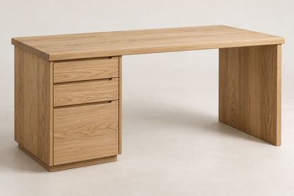 The Studio Desk – Natural Plain-Sawn White Oak, design render