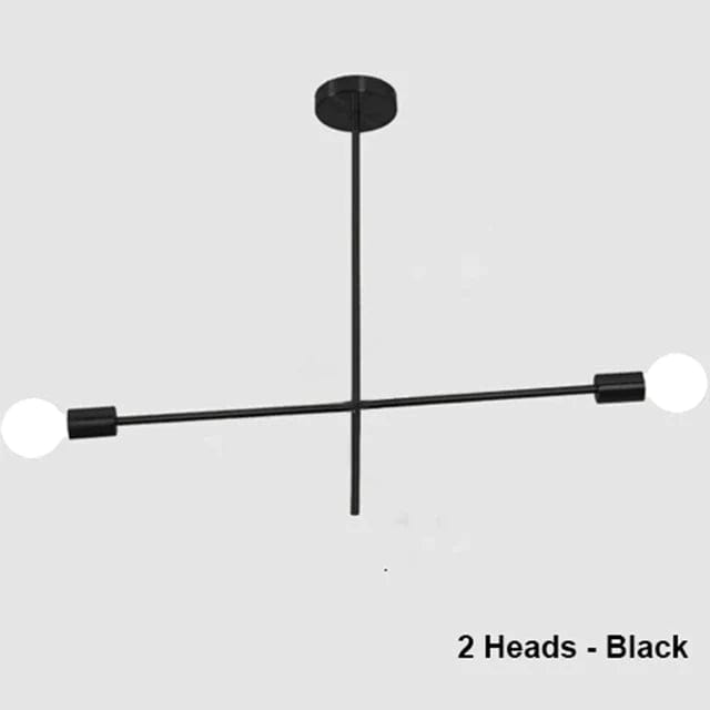 Residence Supply 2 Heads - 36.6" x 16.9" / 93cm x 43cm / Black Sunburst Chandelier