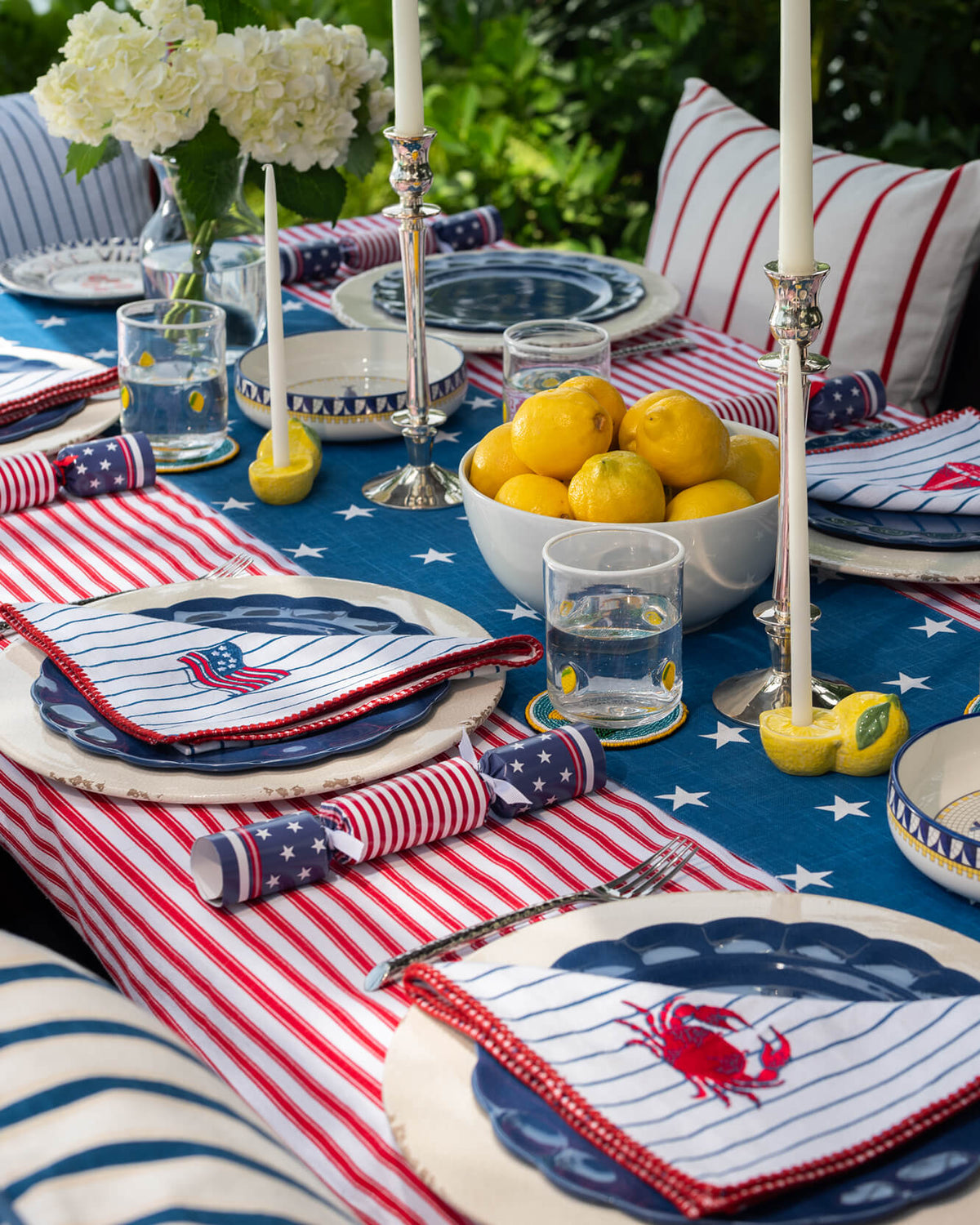 Coastal Americana Stripe Throw Pillow.