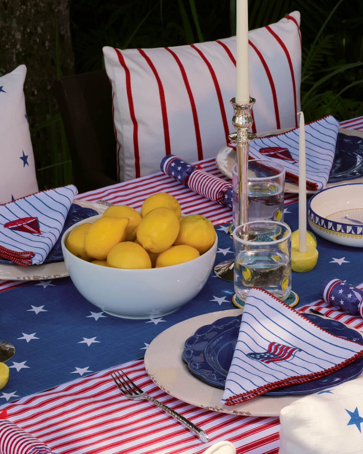 Coastal Americana Stripe Throw Pillow.