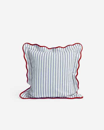 Coastal Americana Wavy Trim Throw Pillow.
