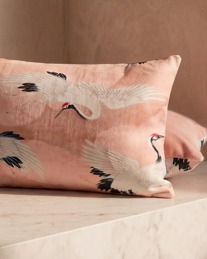 Crane in the Clouds Small Lumbar Pillow.