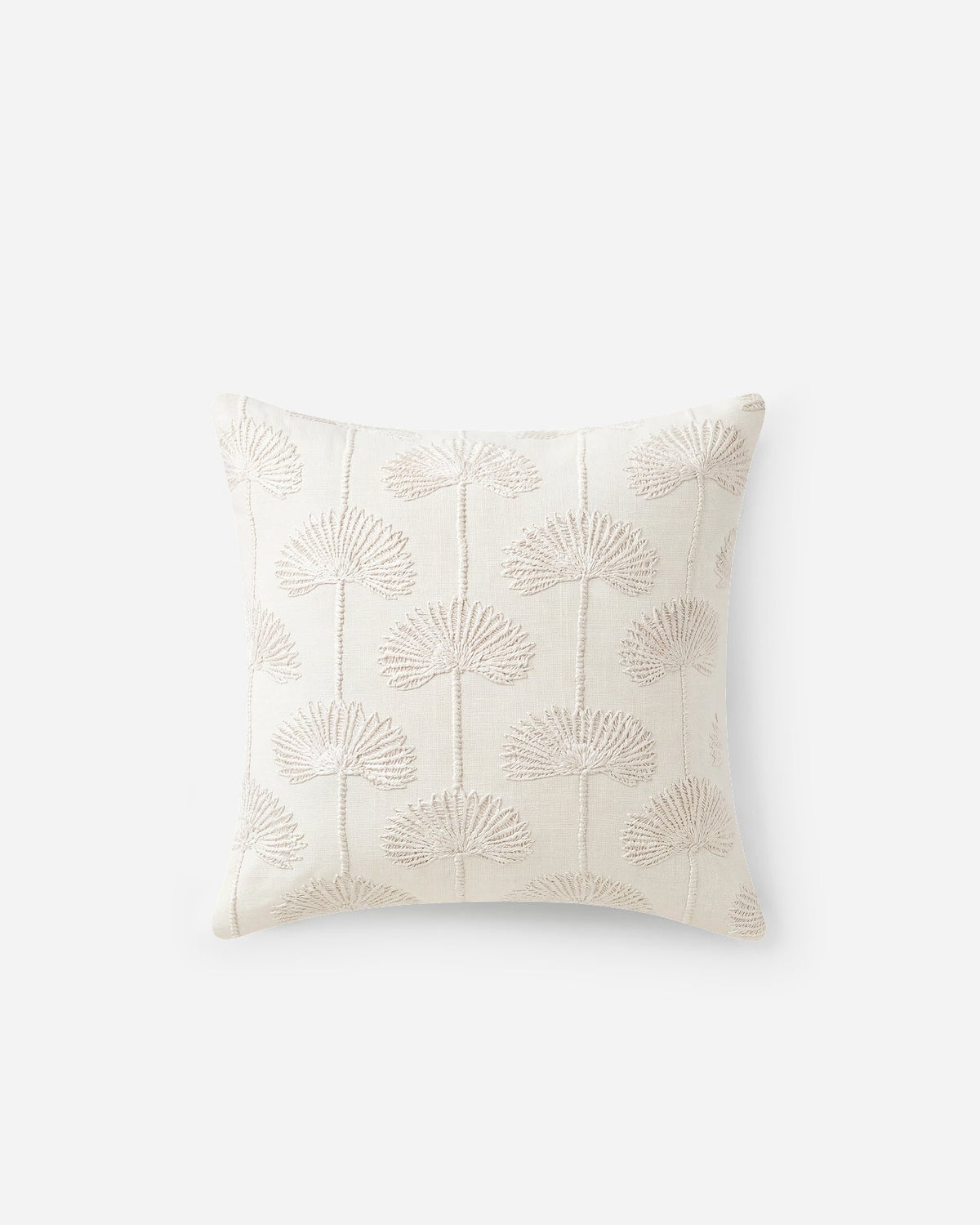 Palm Leaf Embroidered Throw Pillow.