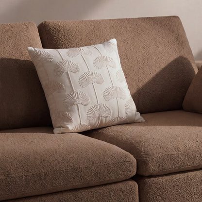 Palm Leaf Embroidered Throw Pillow.