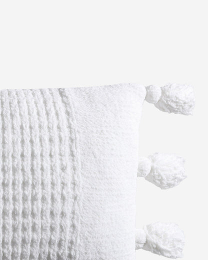 Braided Pom Pom Lumbar Pillow.