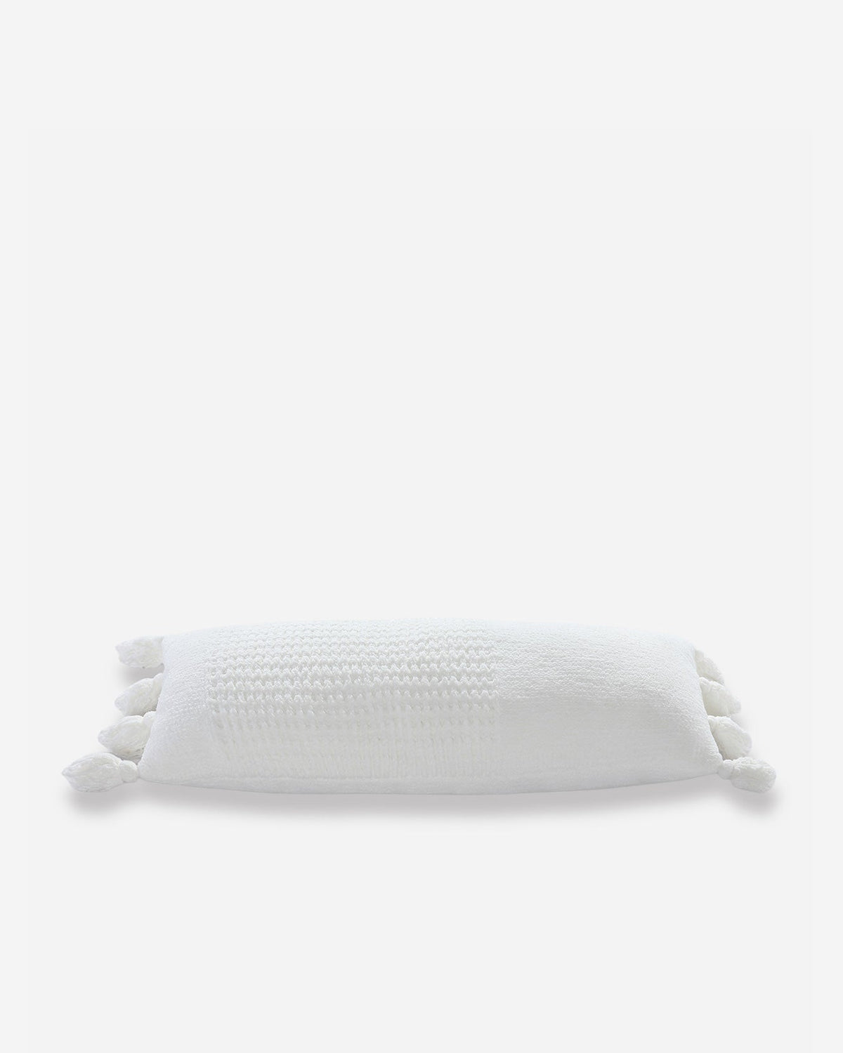 Braided Pom Pom Lumbar Pillow.