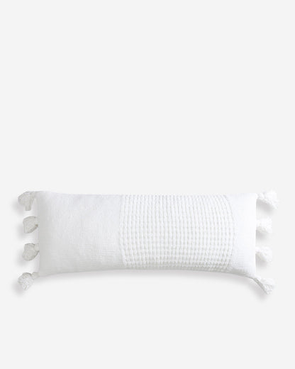 Braided Pom Pom Lumbar Pillow.