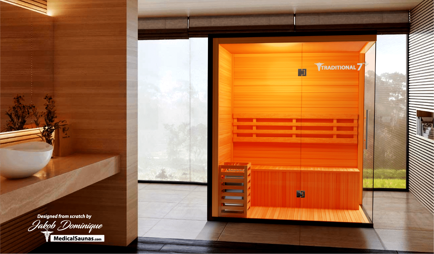 3 Person Home Steam Sauna | Traditional 7™.