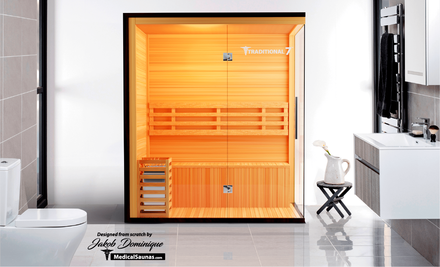 3 Person Home Steam Sauna | Traditional 7™.