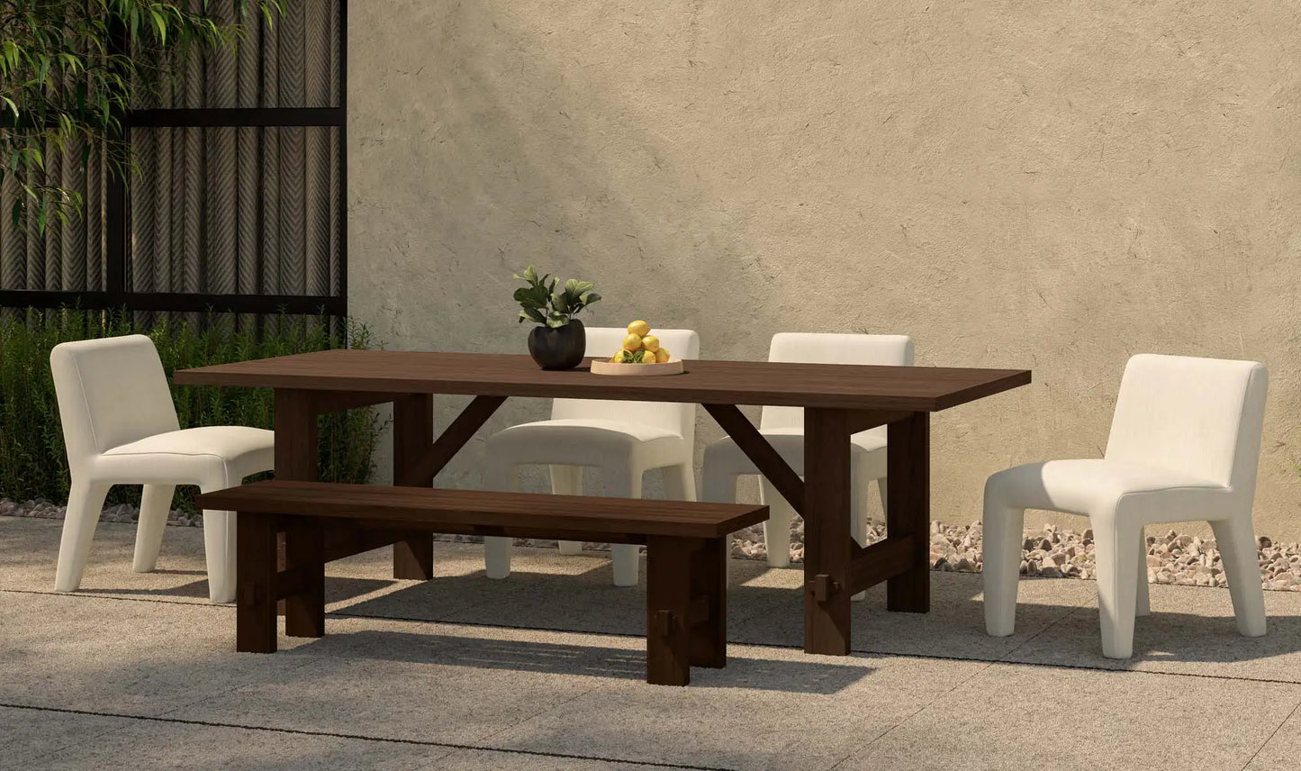 Esmond Outdoor Dining Bench Brown