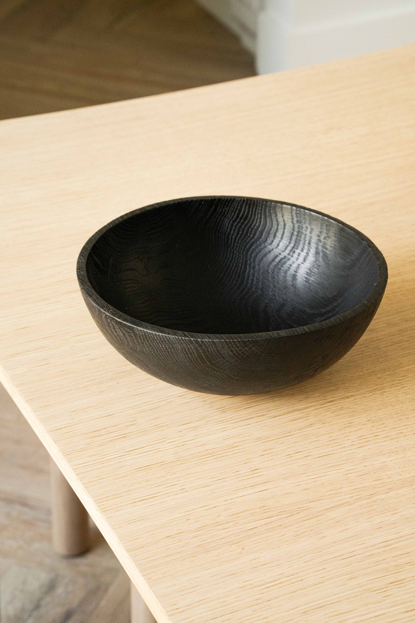 Ethical Trade Co Tabletop Full Charred Hand-Carved Ukrainian Charred Wood Bowl