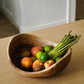 Ethical Trade Co Tabletop Extra Large Hand-Carved Ukrainian Walnut Wood Fruit Bowl