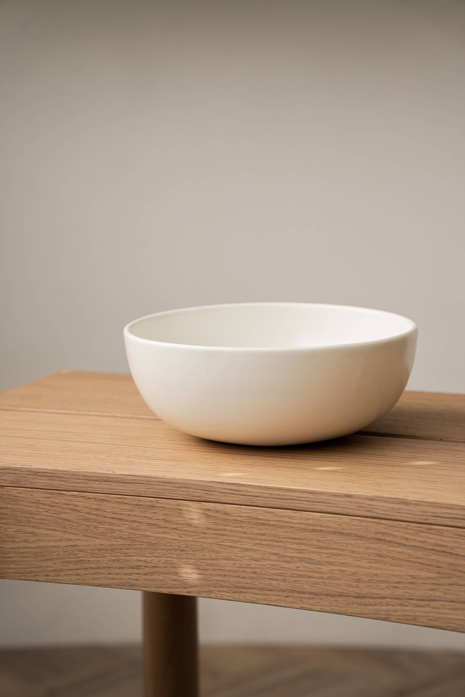 Ethical Trade Co Tabletop Salad Bowl / White Handmade Ukrainian Matte Stoneware Bowls