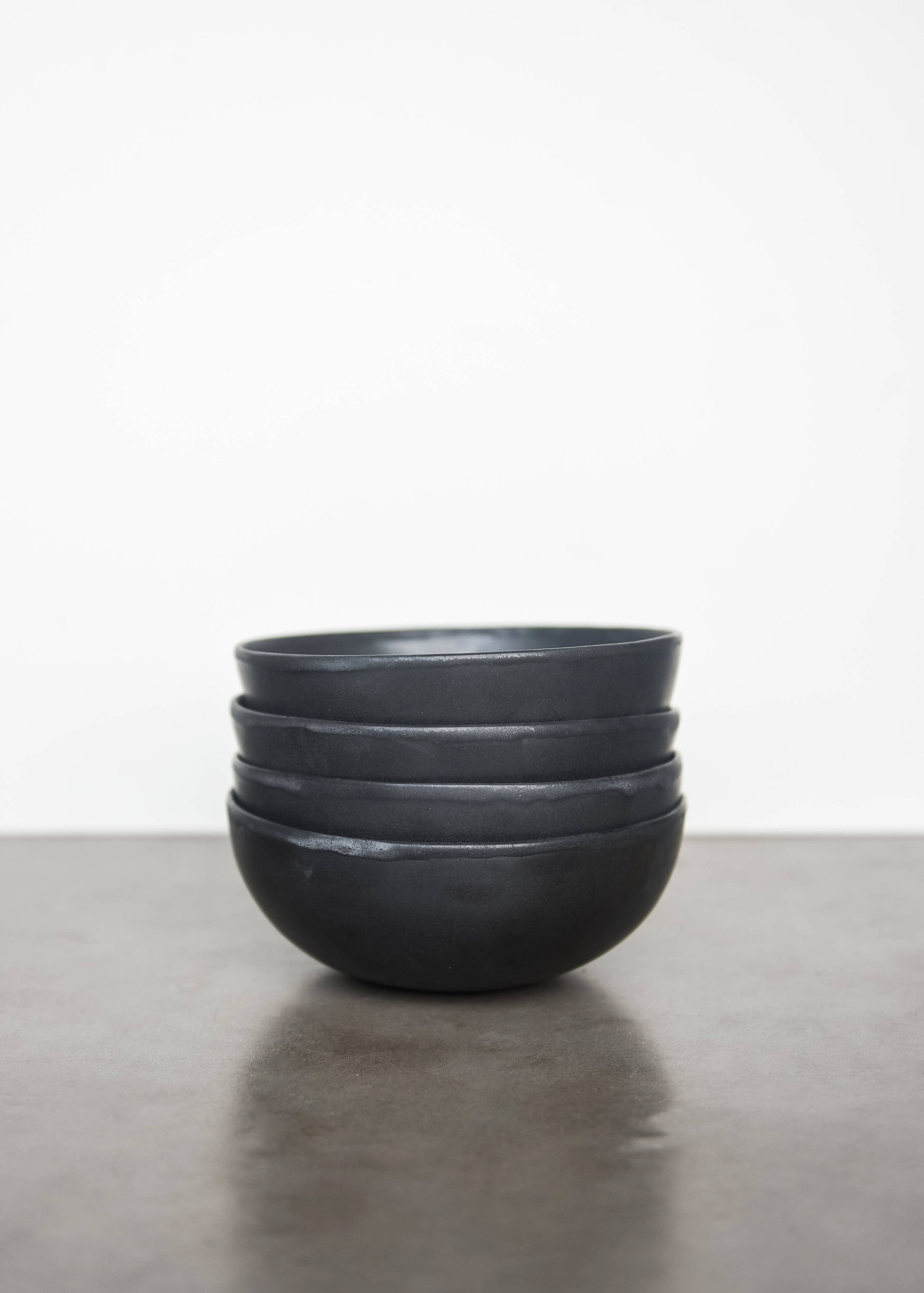 Ethical Trade Co Tabletop Everyday Bowl / Black Handmade Ukrainian Matte Stoneware Bowls
