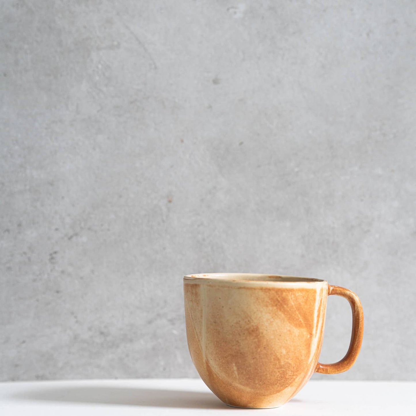 Ethical Trade Co Tabletop Coffee Mug / Caramel Handmade Ukrainian Stoneware Coffee Cup