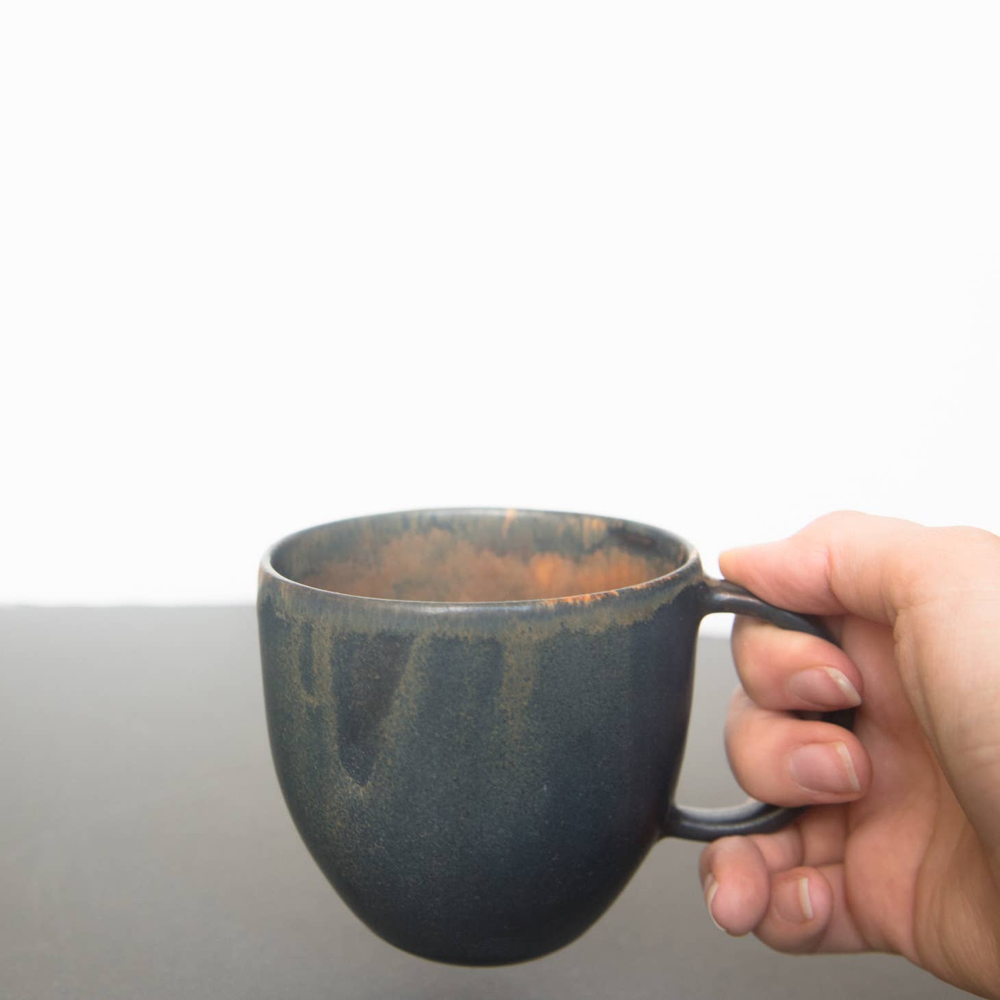 Ethical Trade Co Tabletop Coffee Mug / Rust Handmade Ukrainian Stoneware Coffee Cup