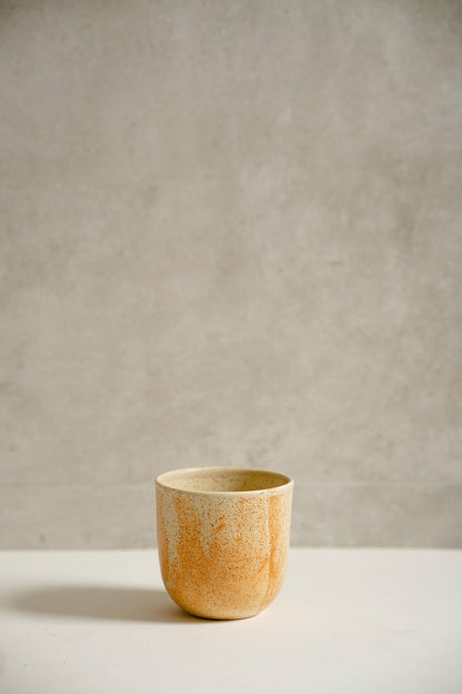 Ethical Trade Co Tabletop Coffee Cup / Caramel Handmade Ukrainian Stoneware Coffee Cup